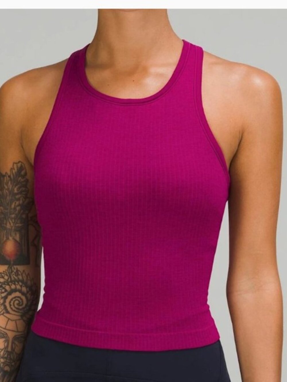 Lululemon Magenta Ebb to Street Cropped Racerback Tank Top size 6